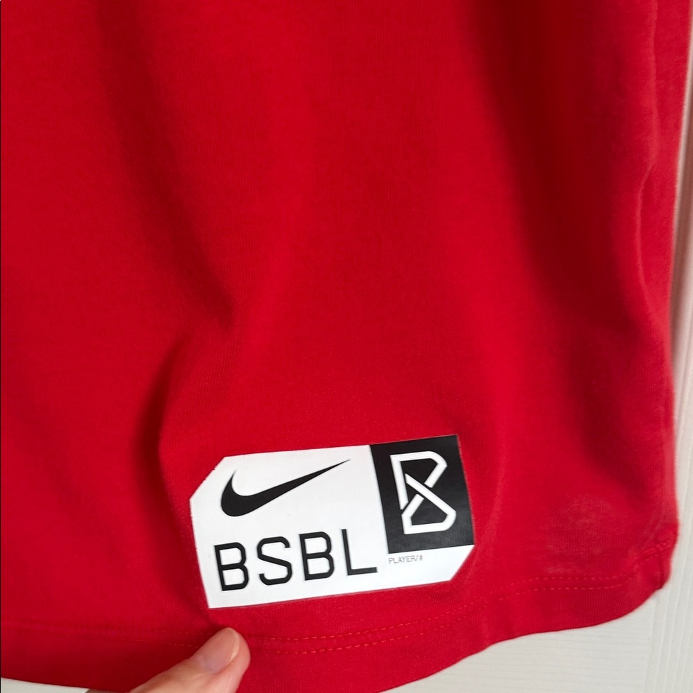 Nike Red Dri-FIT Baseball Tee - Picture 3 of 8